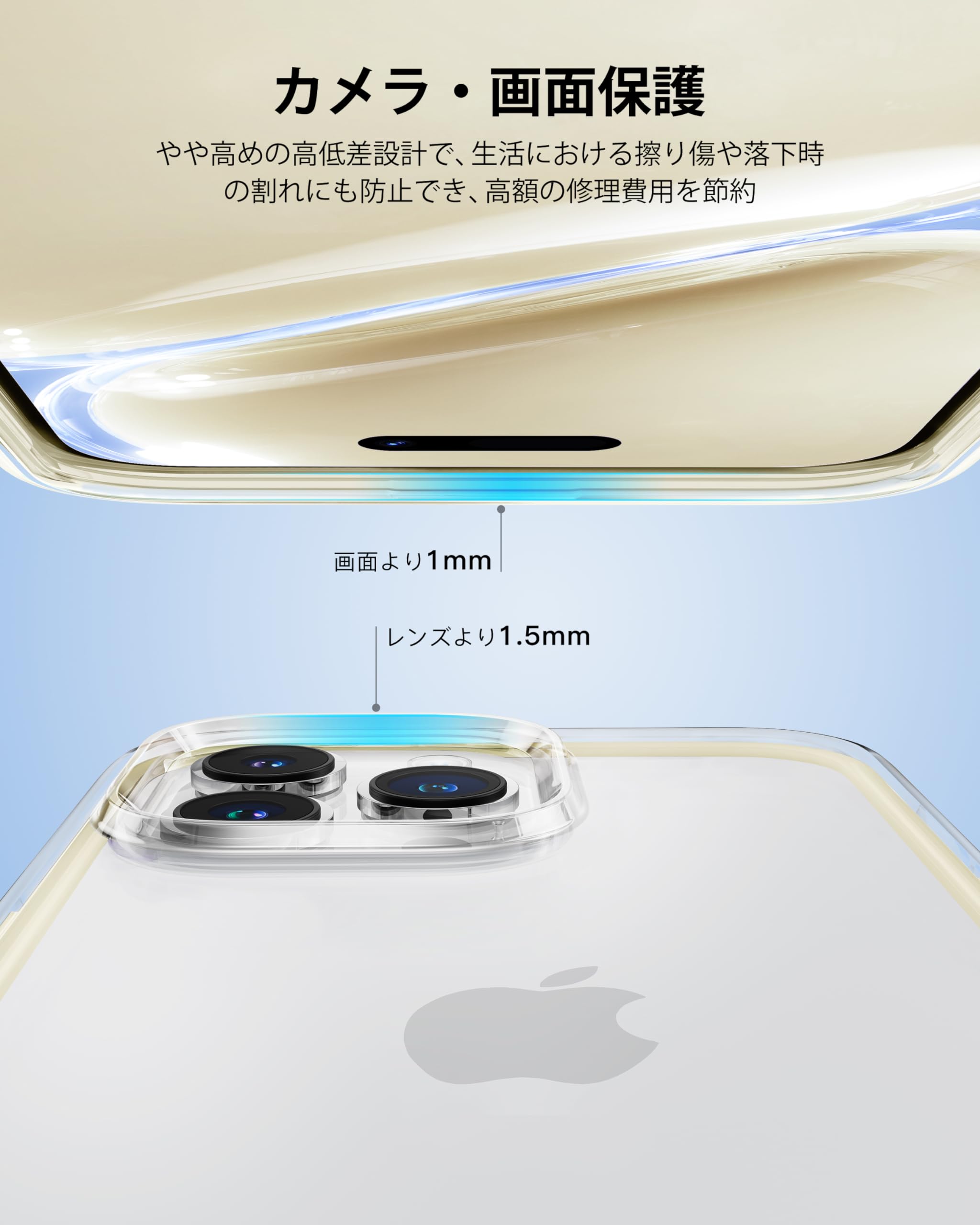 Amazon.co.jp: CASEKOO iPhone 14 Pro ケース 耐衝撃 クリア 黄変防止